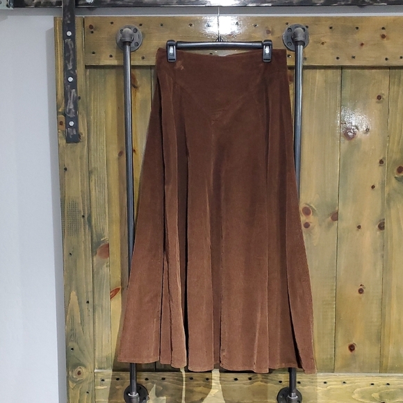 Brown Corduroy Maxi Skirt - Picture 1 of 7